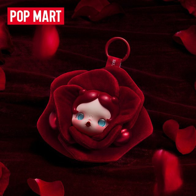 Pop Mart Skullpanda Petals In Four Acts Kopfhörertasche, Schlüsselanhänger, Rote Rose - Bild 1