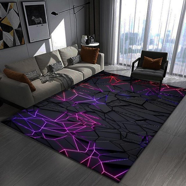 WTEMPO 3D Teppich in Multicolour, modern und rutschfest, ideal für Wohnzimmer oder Schlafzimmer, B/T: 80 x 160 cm - Bild 1