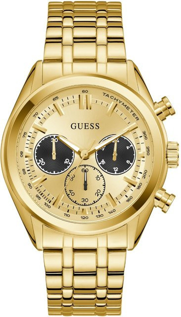 Guess Herrenuhr Dawson, Quarz, Edelstahl, Gold, 44 mm, 5 ATM - Bild 1