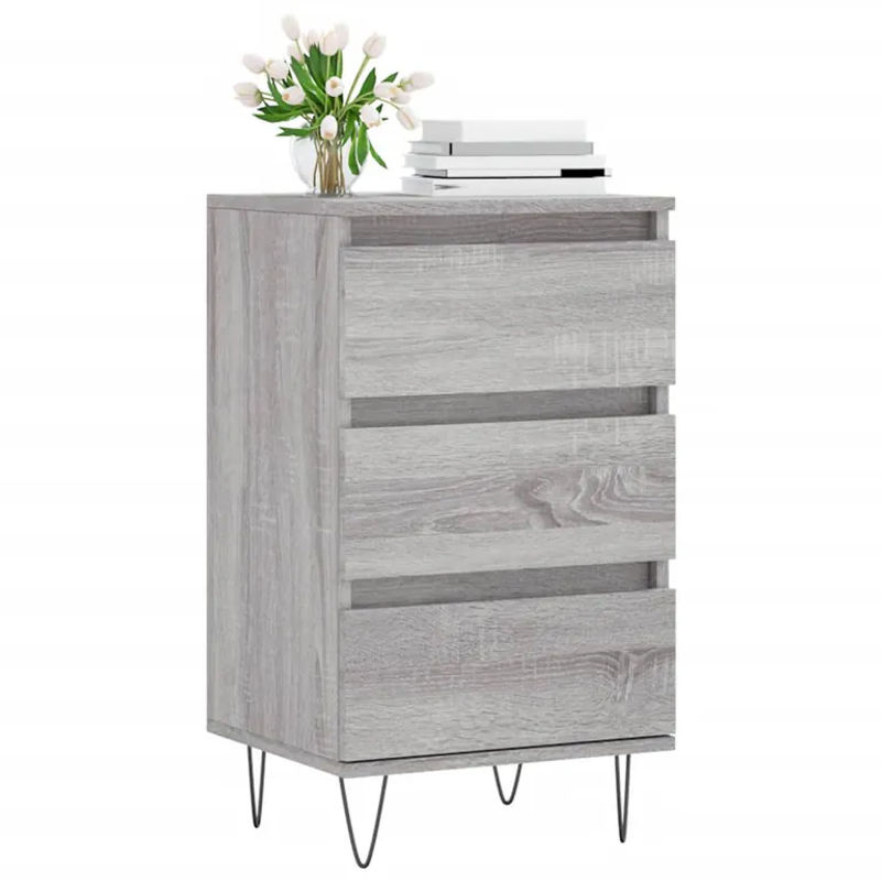 Vidaxl Kommode Modern in Grau aus Holzwerkstoff und Metall, B/T/H: 40 x 35 x 70 cm - Bild 2