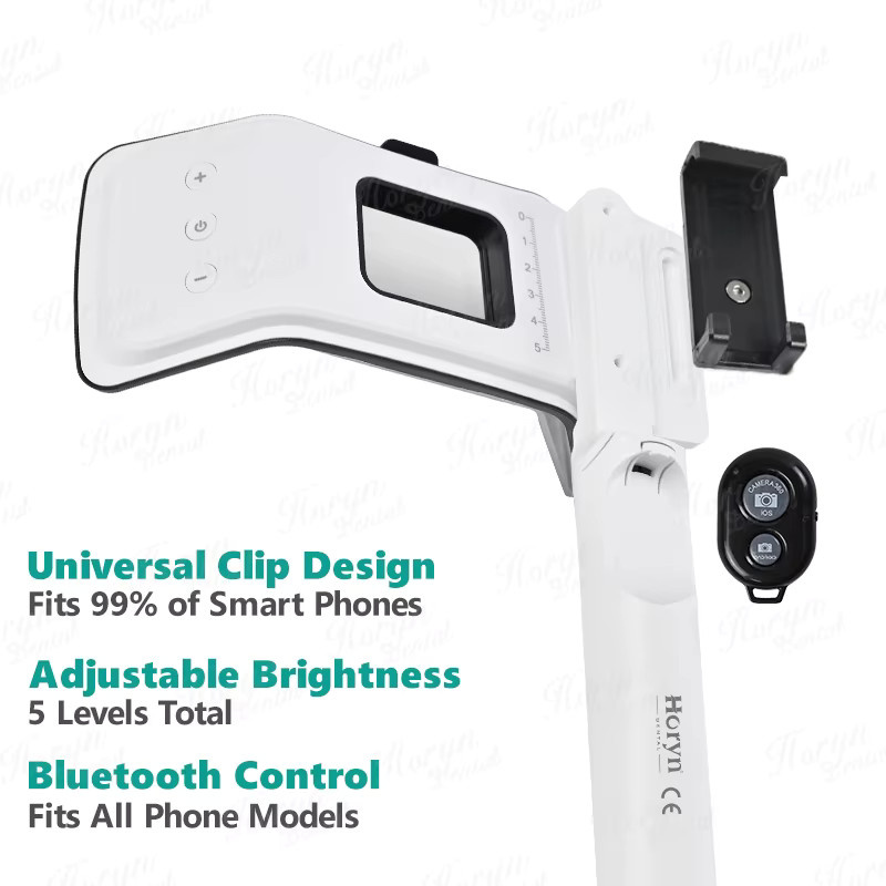 Horyn Dental-Fotografie-Fülllampe mit Dual-LED-Flash und Bluetooth, Weiß - Bild 2