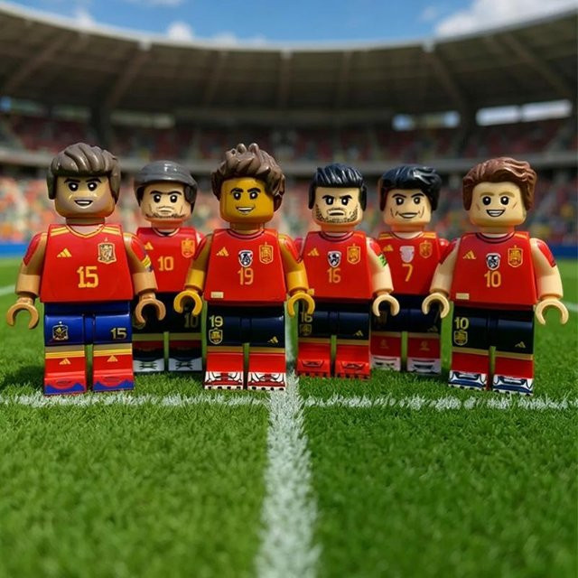PYP Fußballspieler Bausteine Mini-Figuren, 6-teiliges Set, ab 3 Jahre - Bild 1