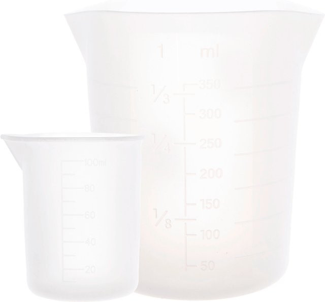 Rico Design Messbecher-Set aus Silikon in Weiß, 100 ml und 350 ml - Bild 1