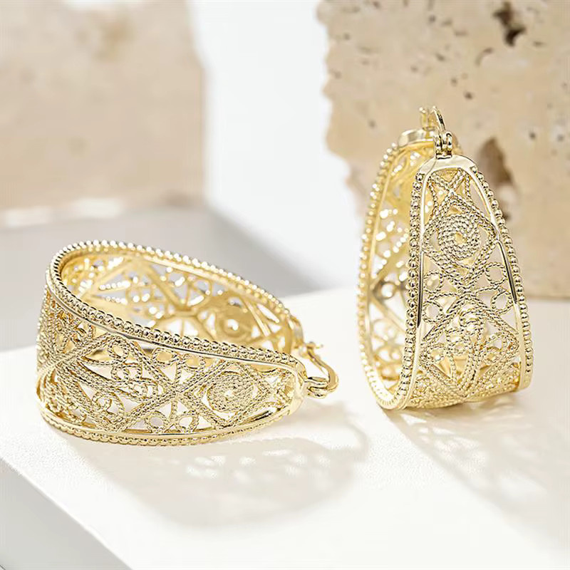 Huitan Creolen, Gold, Damen - Bild 2