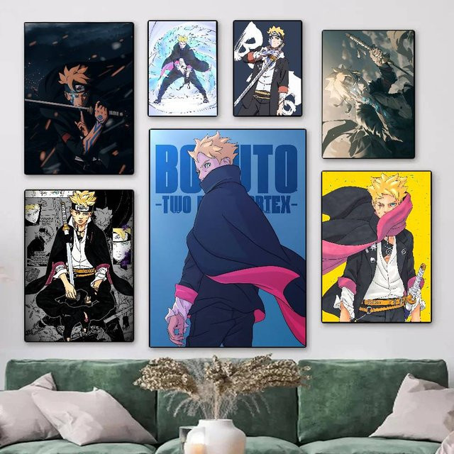 Vintage Anime Wandkunst Poster Boruto Uzumaki aus Papier, Mehrfarbig, 15 x 15 cm - Bild 1