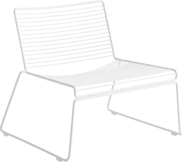 HAY Hee Lounge Chair in Weiß mit pulverbeschichtetem Stahldraht und Streifen-Design - Bild 1