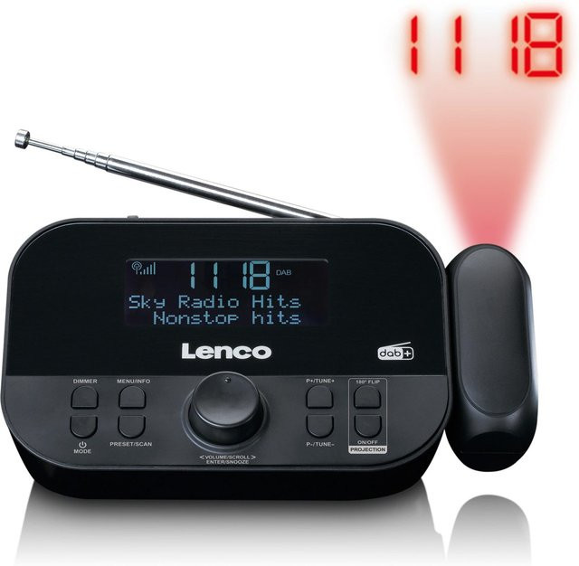 Lenco CR-615BK DAB+ und FM Radiowecker mit Zeitprojektion in Schwarz - Bild 2