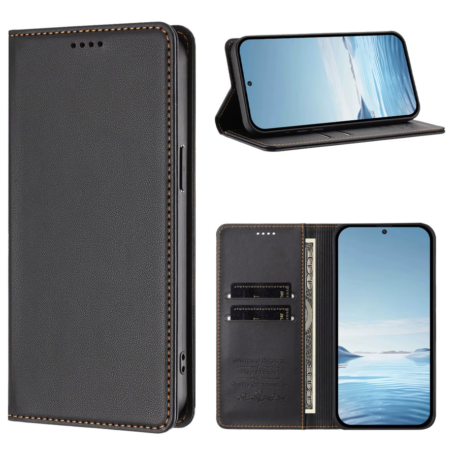 Luxuriöse magnetische Lederhülle als Flip-Brieftasche für Samsung Galaxy A91 A71 A51 A41 A31 A21s A21 A11 A01 A70s A70 A20s A20e A10e in Schwarz oder Braun - Bild 2