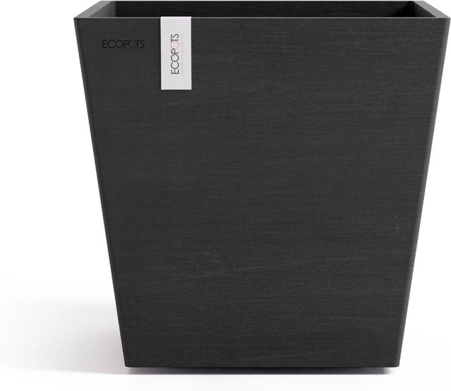 Ecopots Pflanztopf Rotterdam Dunkelgrau aus recyceltem Kunststoff B: 25,2 cm, T: 24,5 cm, H: 24,5 cm - Bild 1