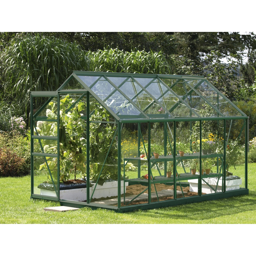 Vitavia Gewächshaus Venus 6200 in Smaragdgrün mit Fundament, Sicherheitsglas und Regenrinnen - Bild 2