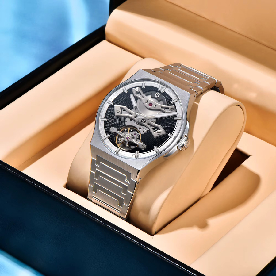 PAGANI DESIGN Armbanduhr Automatik, Edelstahl, Weiß, 42 mm, Herren - Bild 5