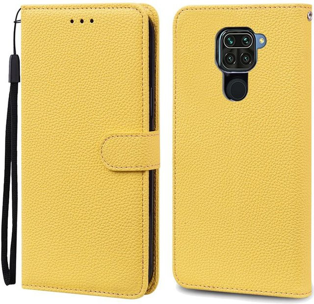 Xiaomi Redmi Note 9 Handyhülle als Leder-Brieftasche aus weichem TPU in Gelb - Bild 1