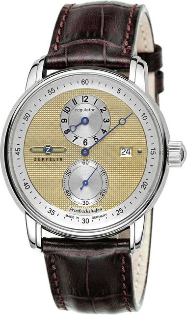 Zeppelin Herrenuhr Automatik, Edelstahl, Leder, 43 mm, 5 ATM - Bild 1