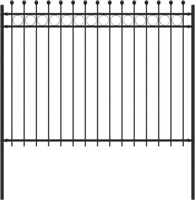 vidaXL Ringzaun Schwarz aus pulverbeschichtetem Stahl B/H: 200 x 200 cm - Bild 1