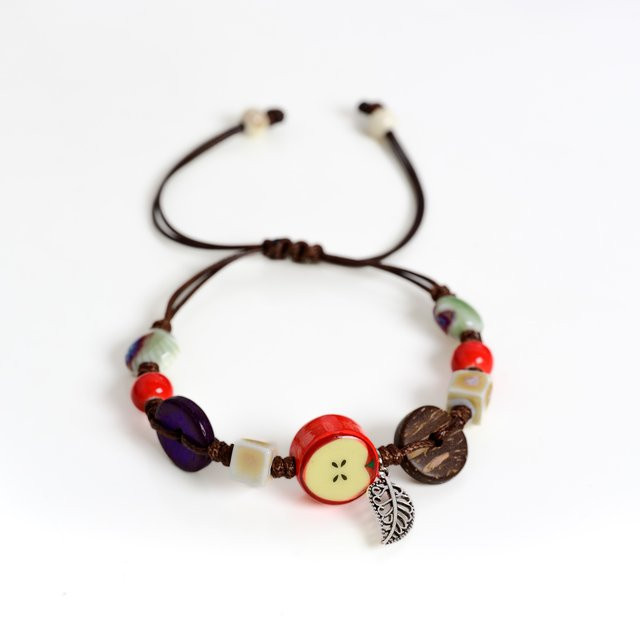 Armband, Keramik, Rot, Damen, Vintage - Bild 1