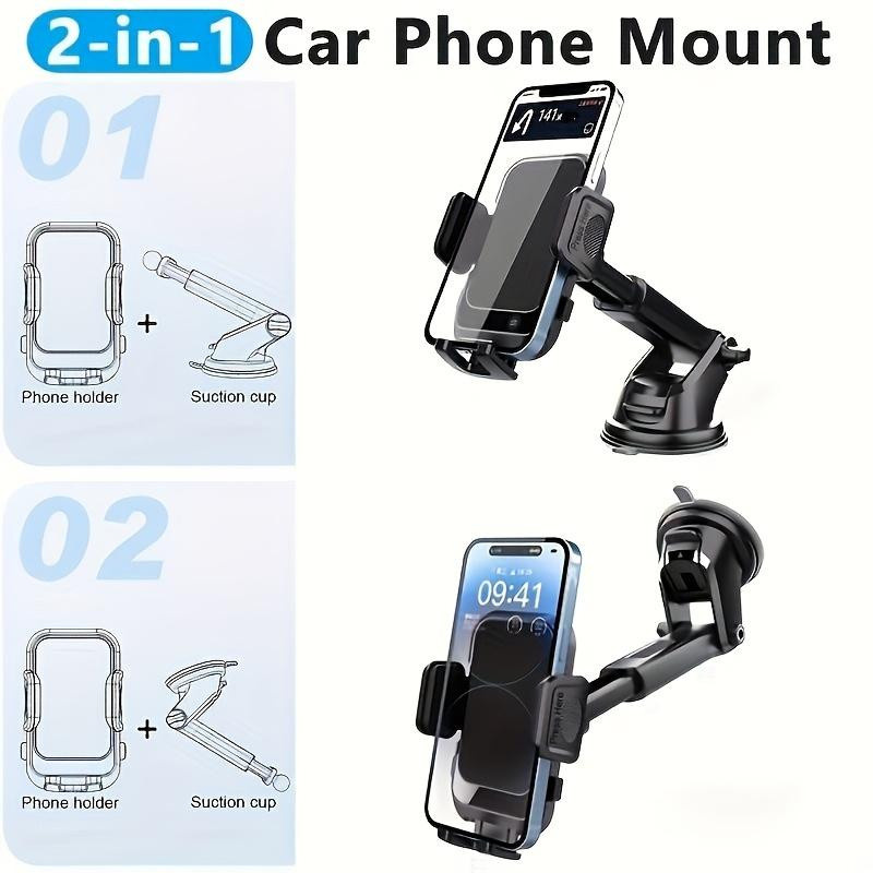 LChome Wasserdichte Autohalterung für dein Handy in Schwarz mit Saugfuß und Aufsteckdesign für den Lüftungsschlitz - Bild 2