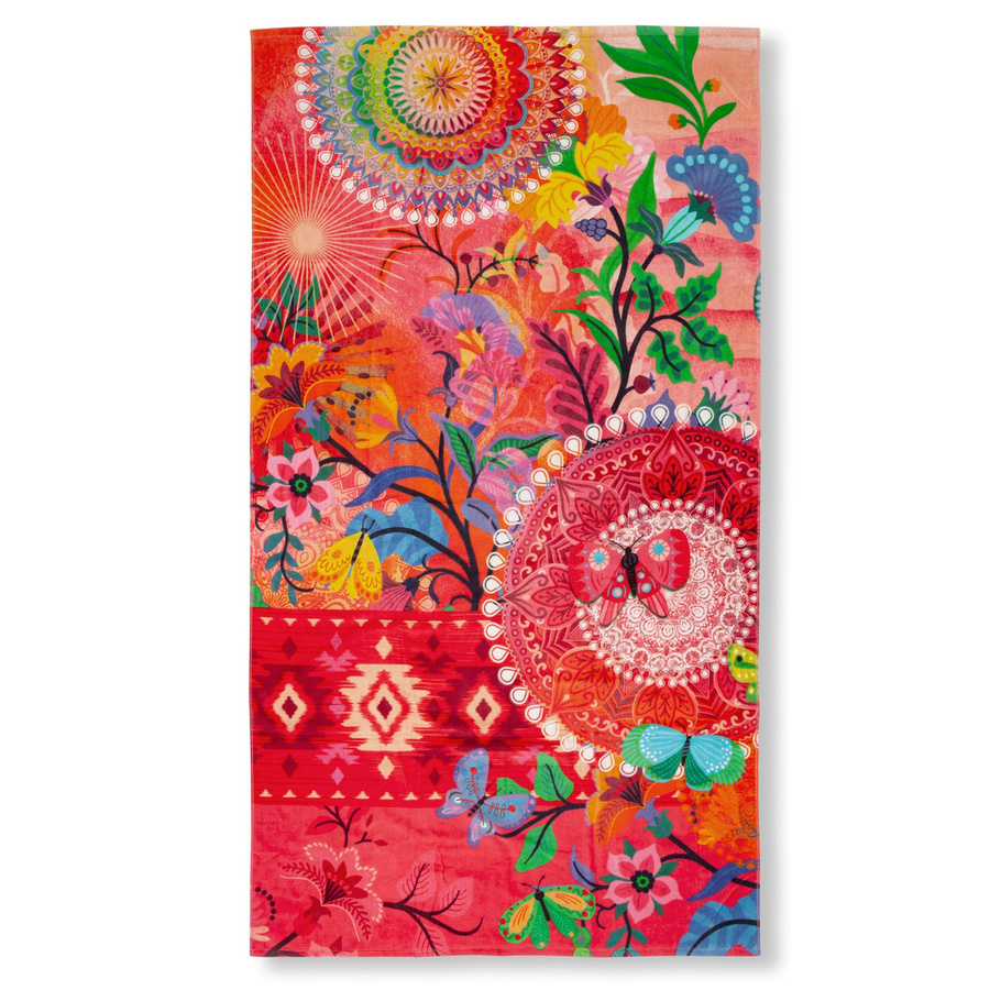 hip Family Strandtuch Giselah Mandala Indie in Koralle und Bunt, B/B: 100 x 180 cm - Bild 1