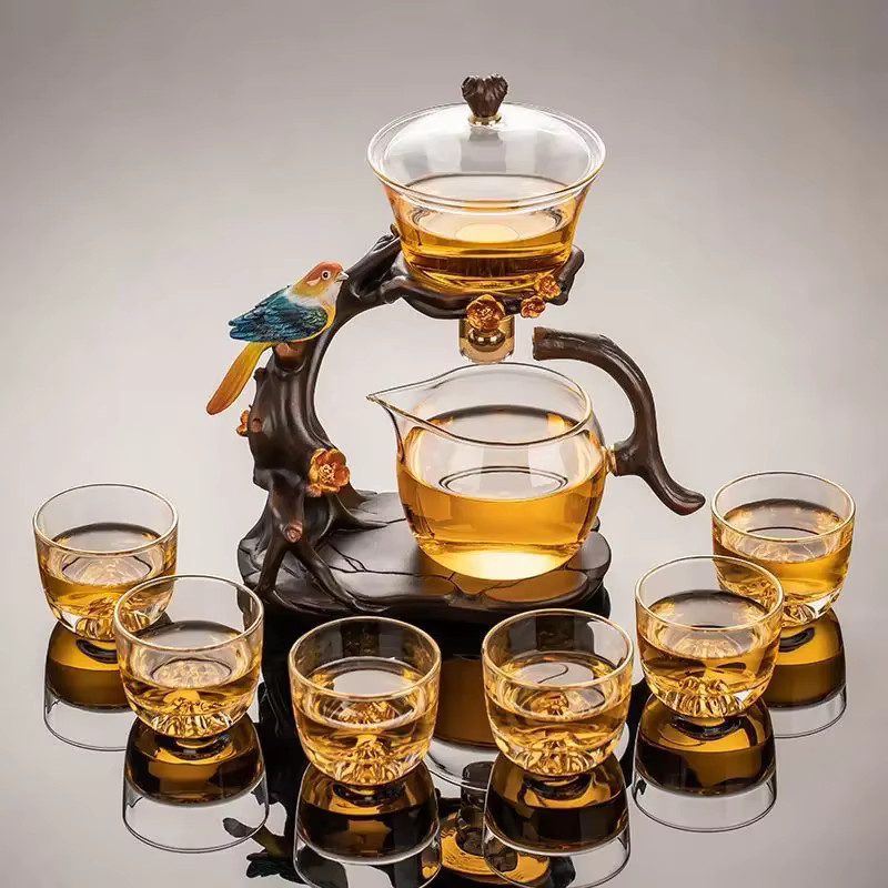 VINRITO Automatisches Tee-Set aus Glas mit magnetischer Teekanne und Teetasse in Transparent - Bild 4