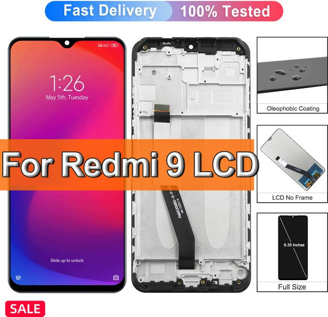 Xiaomi Redmi 9 LCD Display mit Touchscreen Digitizer Ersatz Bildschirm in Schwarz - Bild 1
