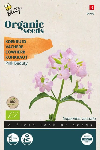 Buzzy Organic Bio Seifenkraut Pink Beauty Samen für die Aussaat im Freiland, 0,5 g - Bild 1