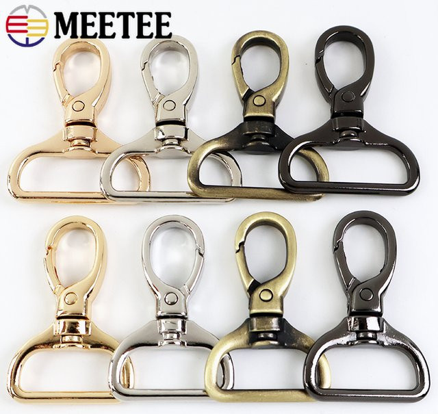 Meetee Metall Karabinerhaken und Gürtelschnallen Set für DIY Nähzubehör in Silber und Gold - Bild 1