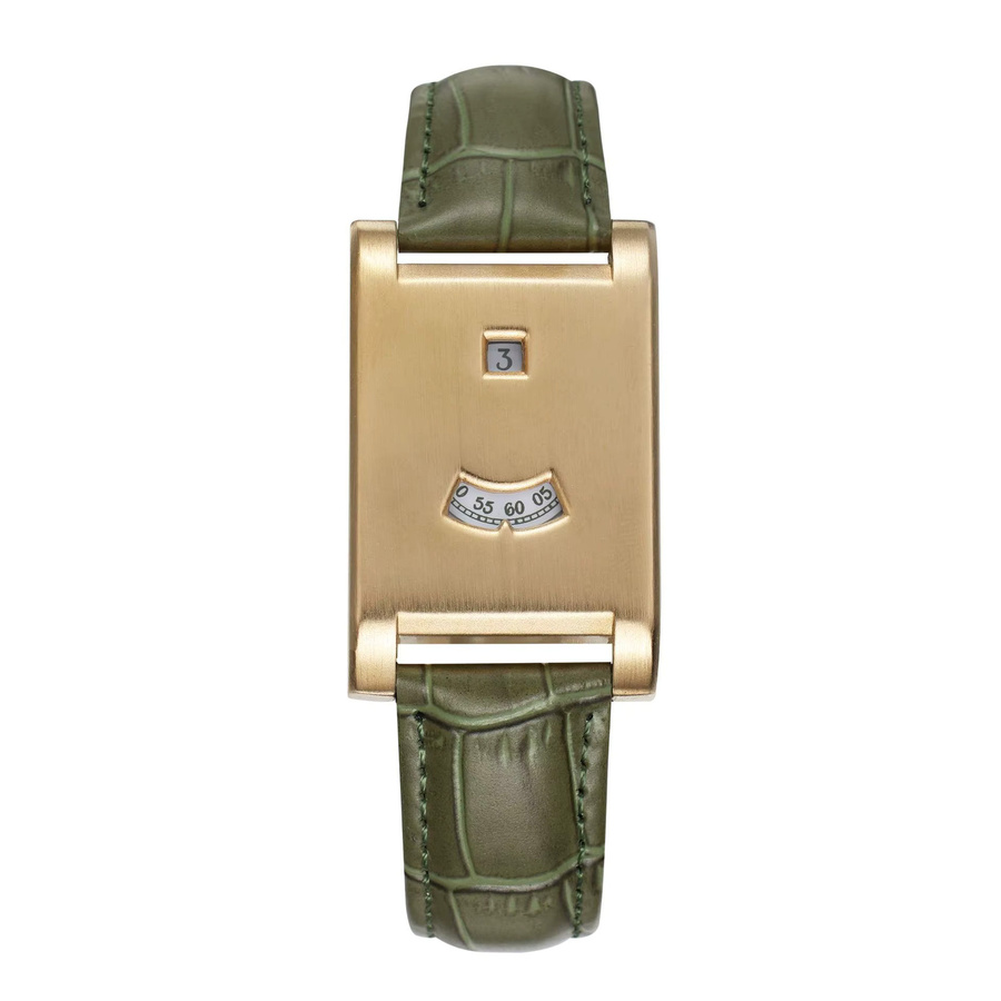 UTHAI Armbanduhr, Quarz, eckig, Gold, Leder, Unisex - Bild 2