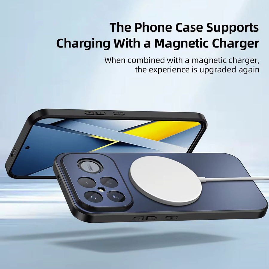 Magnetische Matte Schutzhülle für Xiaomi 17 Pro Max, 15, 14T, POCO F8 Ultra Pro und X6 in Grau mit MagSafe Unterstützung und Frosted Finish - Bild 2