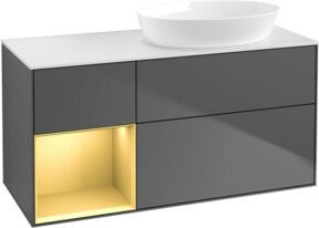 V&B Finion Waschtischunterschrank mit Wandbeleuchtung, Anthrazit lackiert, Breite: 120 cm, Tiefe: 50,1 cm, Höhe: 50,1 cm - Bild 1
