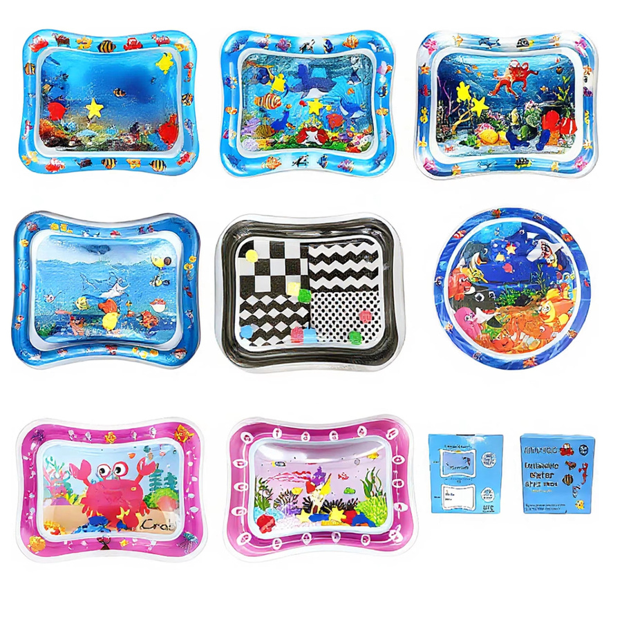 Aufblasbare Wassermatte für Babys und Kinder als tragbare und faltbare Spielunterlage in Schwarz und Weiß - Bild 2