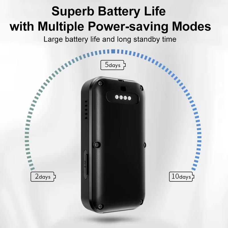 luxuglow 4G-Tracker für Senioren mit SOS-Funktion, WLAN, Sturz-Alarm und IP67-Schutz, Schwarz - Bild 2