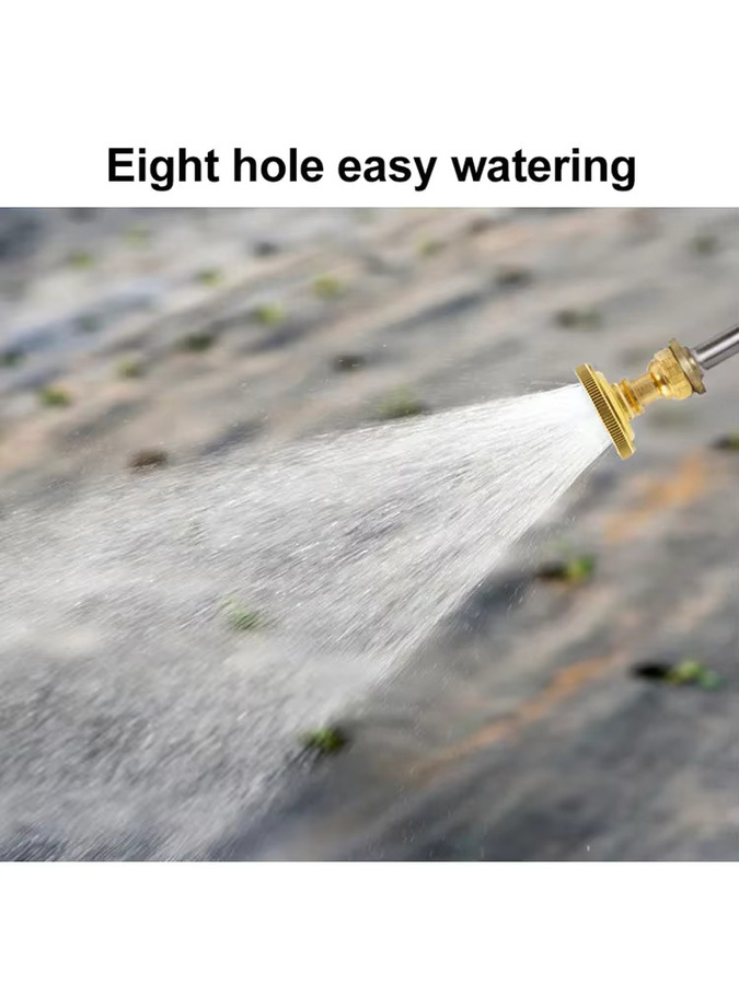 VIBRATITE Sprinkler Wasserhahn für die Gartenbewässerung aus Messing in Goldene Metallic Kupfer mit 8 Löchern und einstellbarer Biegung - Bild 2