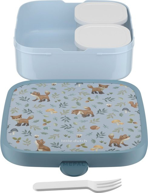 Mepal Campus Brotdose XL mit Unterteilungen und Besteck, 1,3 l, Multicolor/Blau - Bild 1