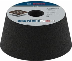 Bosch Schleiftopf konisch aus Metall in Schwarz mit den Maßen Durchmesser: 90 mm, Durchmesser: 110 mm, Durchmesser: 55 mm und Höhe: 60 mm - Bild 1