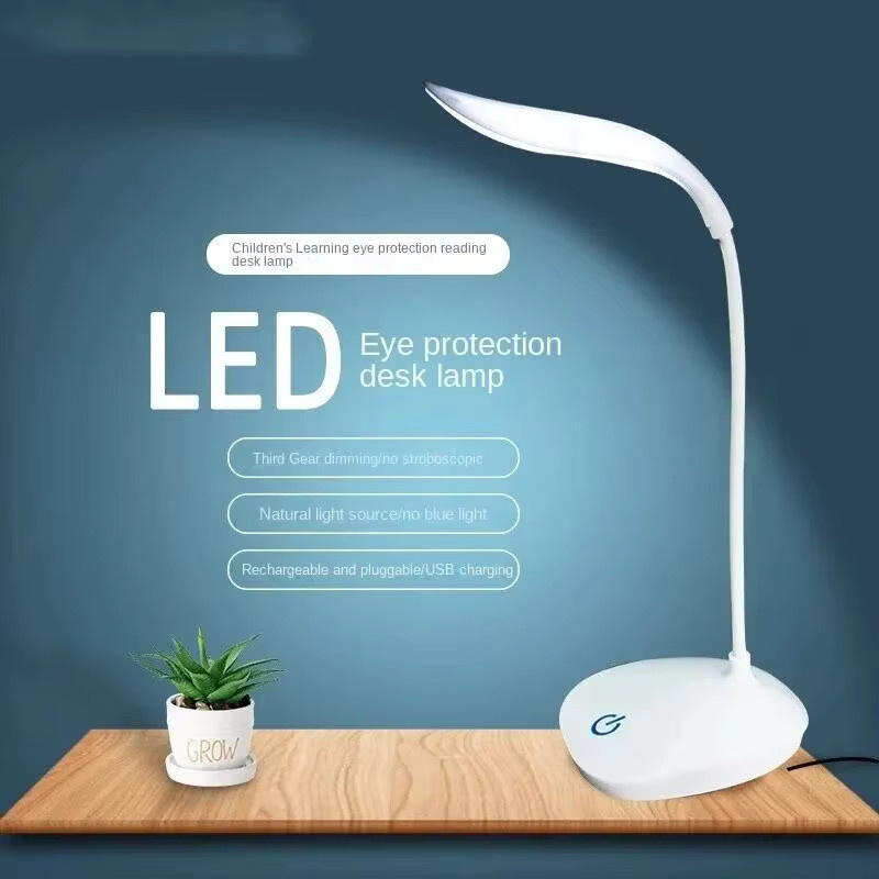 KAFNHCKA LED Schreibtischleuchte mit Touch-Dimmfunktion und USB-Ladefunktion in Weiß - Bild 4