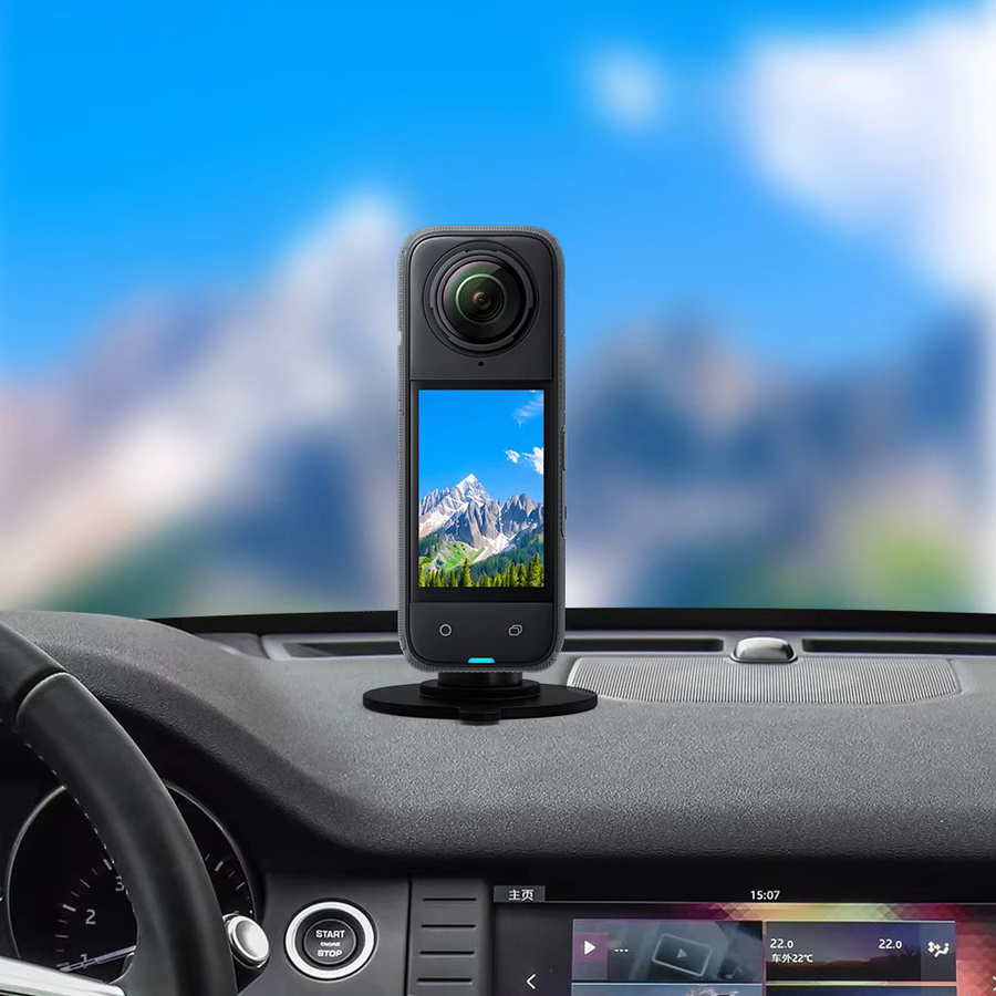 FEICHAO Selbstklebender Kamerahalter mit Saugnapfhalterung für GoPro 13, DJI Action 5 und Insta360 Ace Pro, Motorradhelmbasis, Schwarz - Bild 5