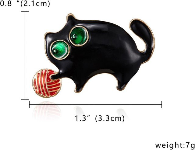 Rinhoo Brosche, Schwarze Katze mit rosa Hut, Emaille, Unisex - Bild 1