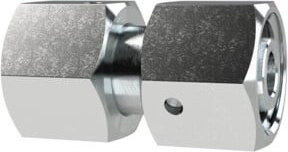 Riegler Einstellbare gerade Verschraubung aus verzinktem Stahl in Silber für Rohr-Außendurchmesser 20 mm - Bild 1
