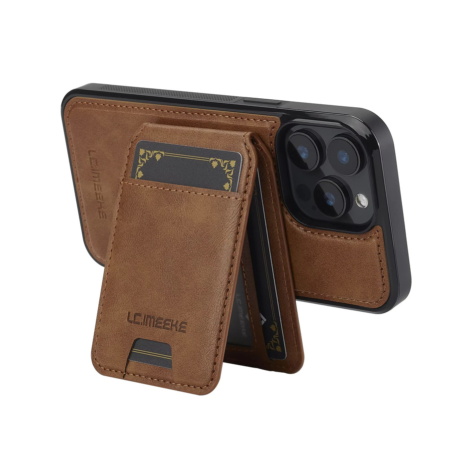 Aierkeba 2-in-1 Magnetische Ledertasche und Kartentasche für iPhone 11 bis iPhone 17 Air in Rot und Braun - Bild 3
