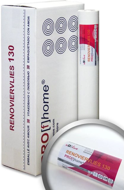 PROFHOME Renoviervlies glatte Vliestapete in Weiß, 6 Rollen mit insgesamt 112,50 m2, 130 g/m2 - Bild 1