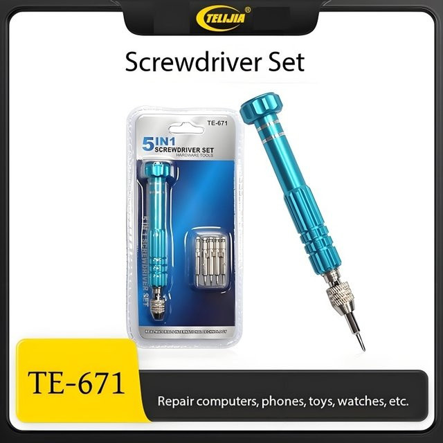 SiKO 5-in-1 Multifunktionales Schraubendreher-Set in Blau für die Reparatur von Mobiltelefonen, Tablets, Laptops, Uhren und Spielzeug - Bild 1