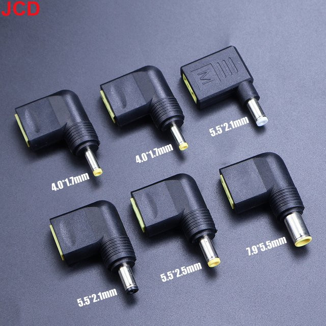 JCD Laptop Netzteil DC Quadrat Stecker Buchse Konverter für Lenovo HP Dell in Schwarz mit 4,0x1,7 mm, 5,5x2,1 mm, 5,5x2,5 mm und 7,9x5,5 mm Steckern - Bild 1