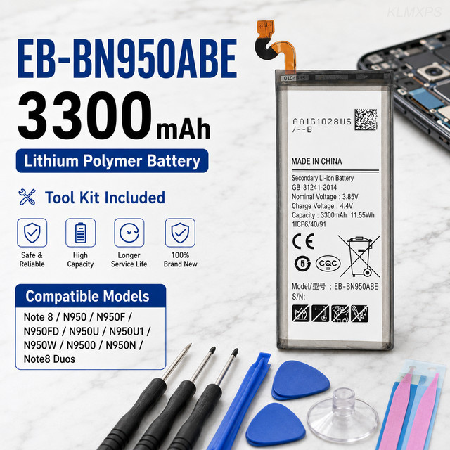 Samsung Galaxy Note 8 Akku EB-BN950ABA EB-BN950ABE mit Werkzeug, 3300 mAh, Schwarz - Bild 1