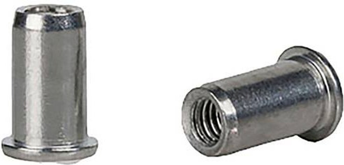 Gesipa Blindnietmuttern Standard Flachrundkopf aus Aluminium mit M4 Gewinde, Einnietschaft 6 x 11,0 mm, Loch-Ø 6,0 mm, Farbe Silber - Bild 2