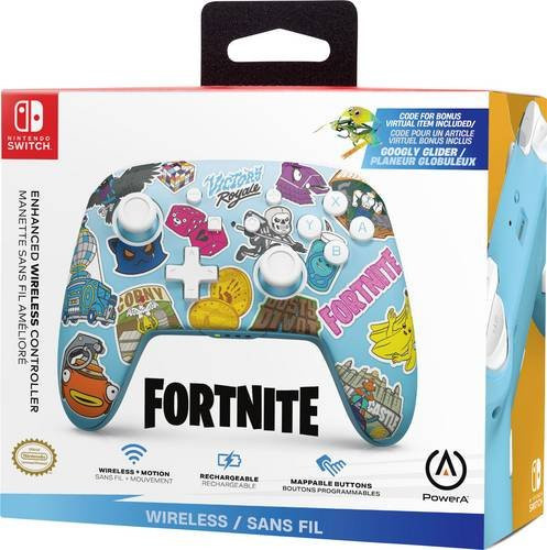 PowerA Enhanced Wireless Controller für Nintendo Switch, Nintendo Switch Lite und Nintendo Switch OLED im Fortnite Sticker Mania Design, Multicolour, mit Bluetooth und USB-C - Bild 2