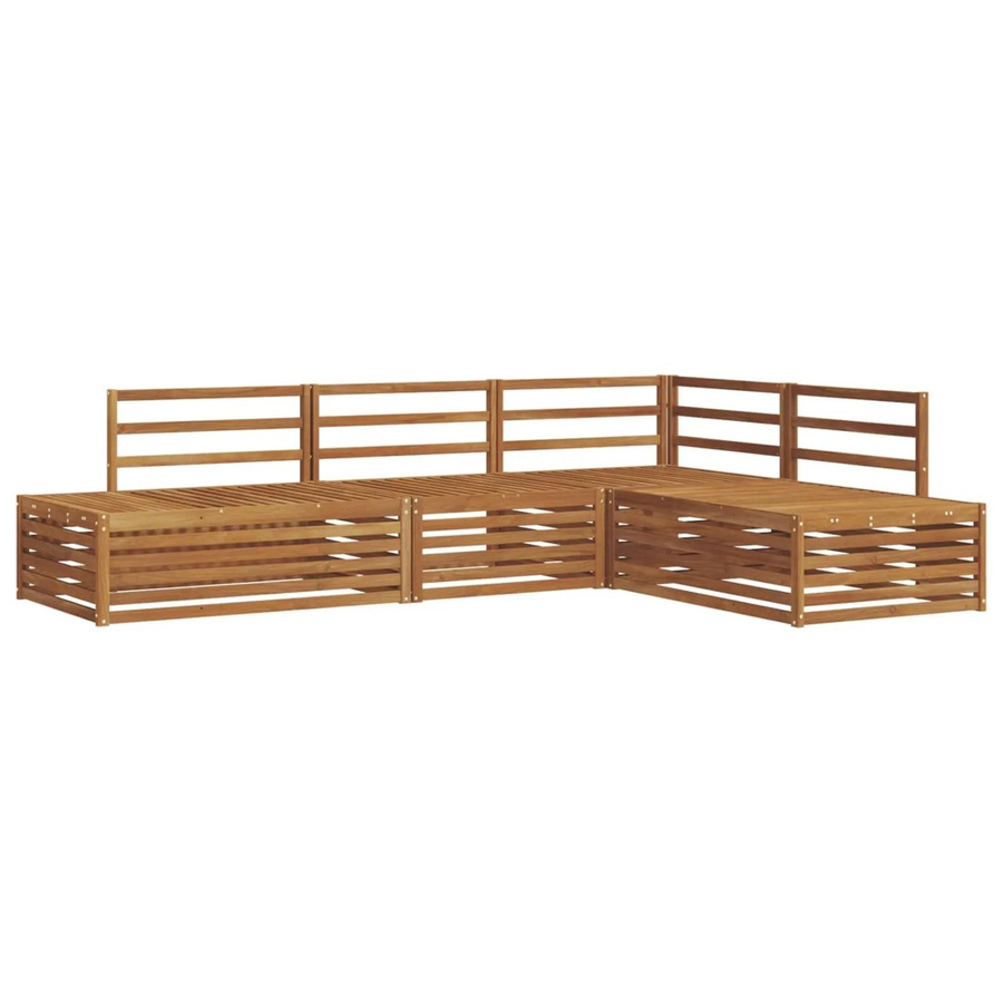 vidaXL Outdoor-Sofagarnitur aus Massivholz Akazie in Braun, 4-teiliges L-Shape Set - Bild 2