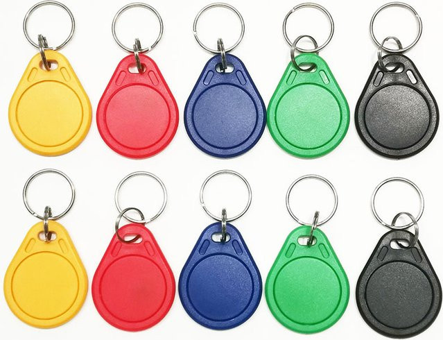 YEVERAXIN RFID 13,56 MHz UID S50 1K Schlüsselanhänger, wiederbeschreibbare Karten in Multicolor, 5/10 Stück - Bild 1