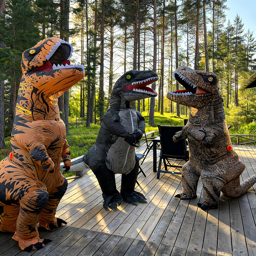 Aufblasbares Dinosaurier-Halloween-Kostüm, T-Rex-Verkleidung für Erwachsene - Bild 6