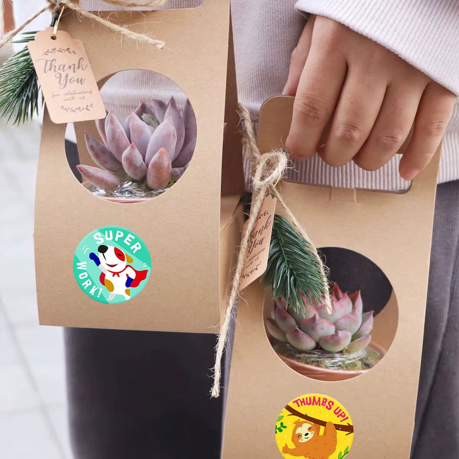 JCAC 500 Stück Cartoon-Tier Belohnungsaufkleber aus PVC in Multicolour für Lehrer und DIY-Geschenkkarten - Bild 4