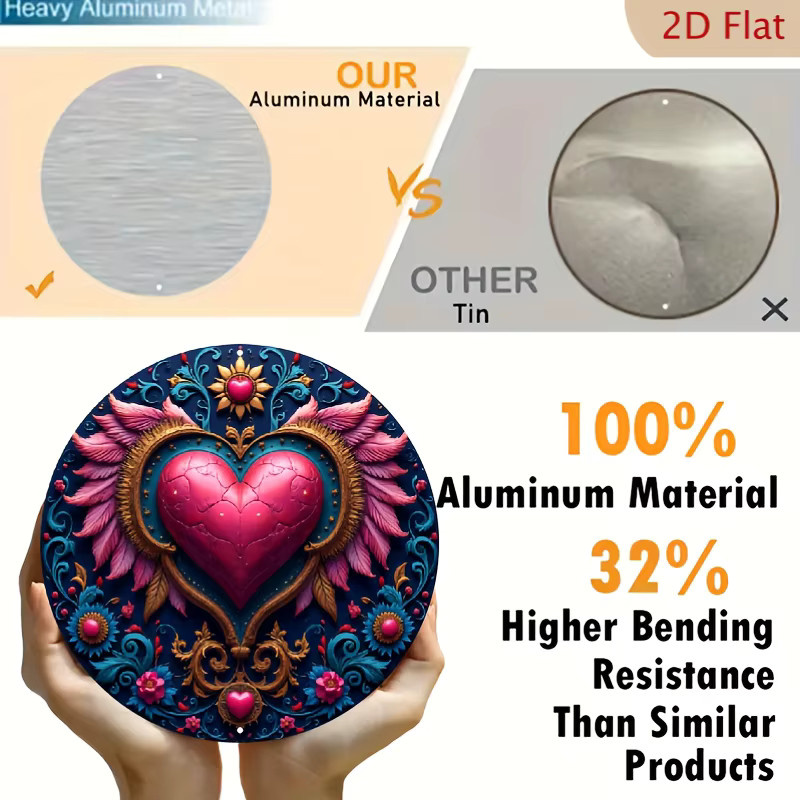 CIFBUY Vintage Wandkunst aus Metall mit Engelsflügeln und Herz in Multicolour als florale Dekoration für Innen- und Außenbereich - Bild 3