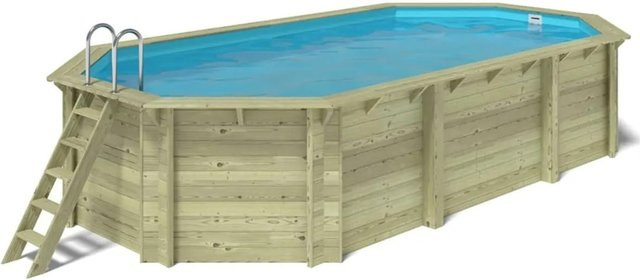ALTANKA Holzpool Nemo achteckig in Grün aus Kiefernholz und PVC, B/T/H: 730 x 397 x 145 cm - Bild 1